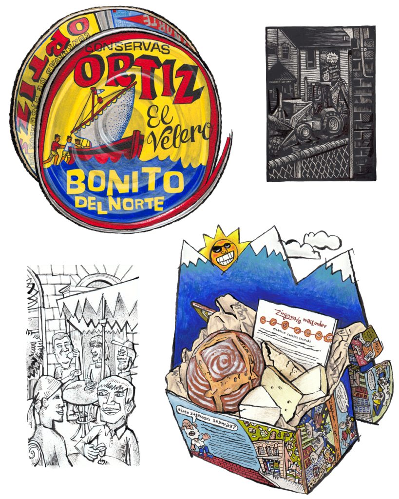Zingerman’s Art for Sale! Warning: this news may increase your need for a nosh! Zingerman’s aesthetic is instantly recognizable and well-known here in Ann Arbor and across the country, due to our unique use of hand-painted images gracing the windows of our flagship Deli, the walls of Zingerman’s Roadhouse, the pages of our catalog, and beyond.