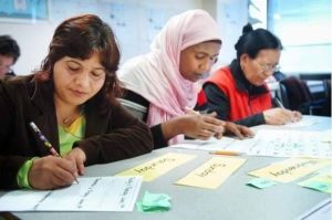 People learning to read and write